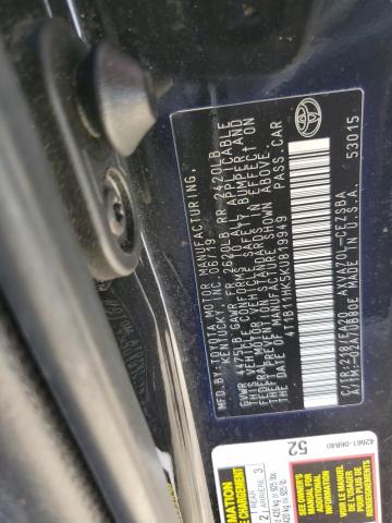 2019 TOYOTA CAMRY L 4T1B11HK5KU819949