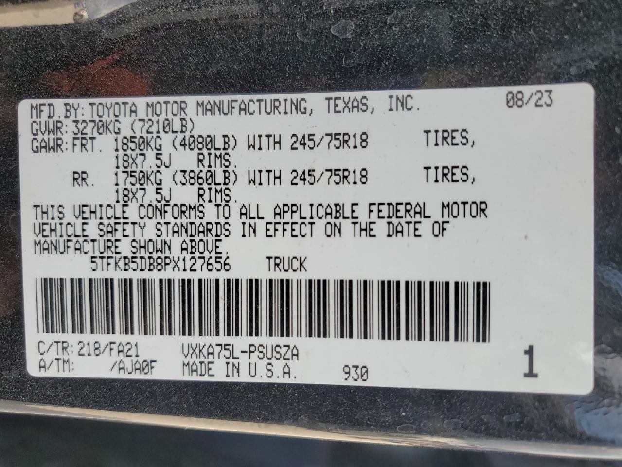 TOYOTA TUNDRA CREWMAX SR