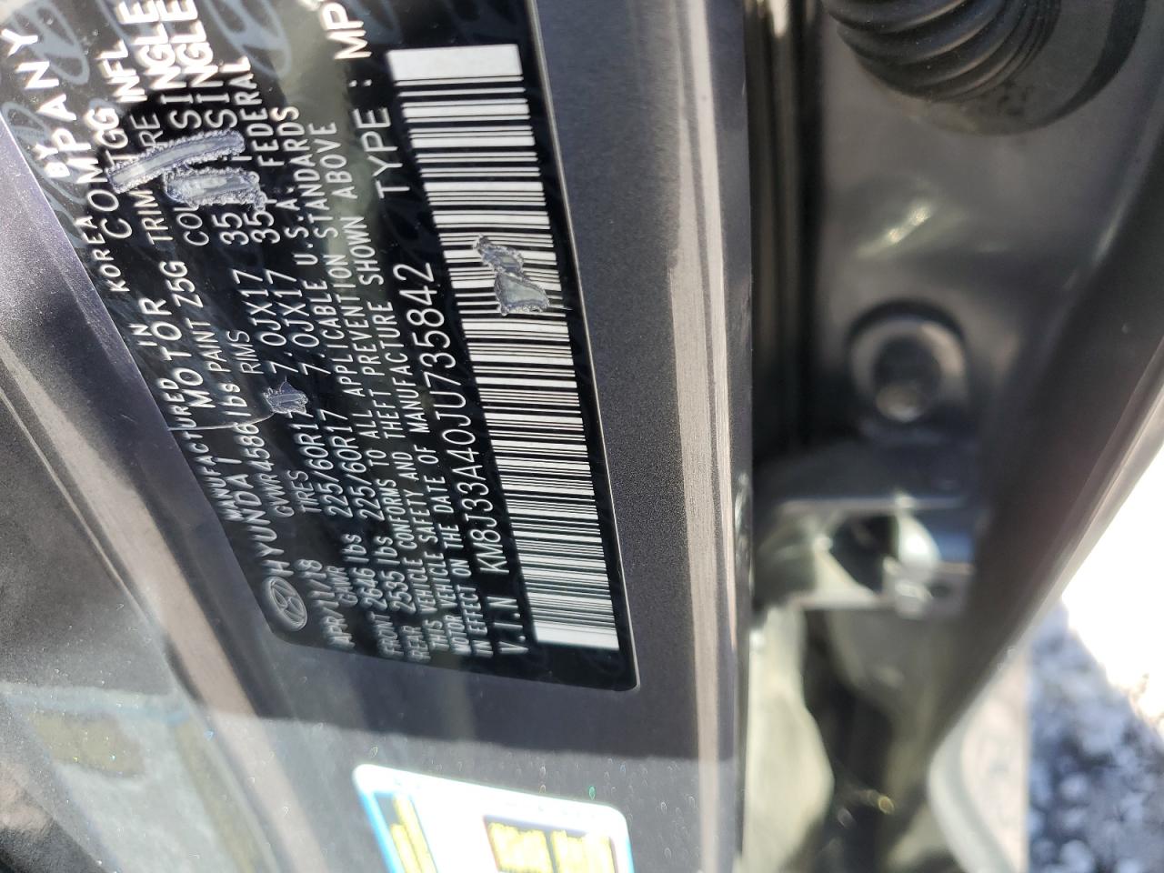 Lot #3305380301 2018 HYUNDAI TUCSON SEL