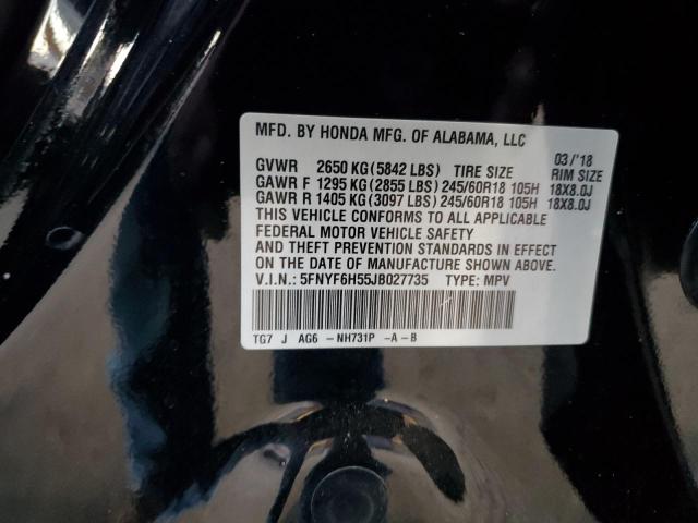 2018 HONDA PILOT EXL #3270295976