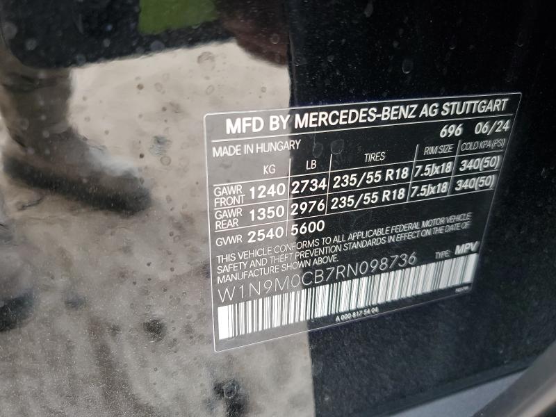 2024 MERCEDES-BENZ EQB 250+ W1N9M0CB7RN098736