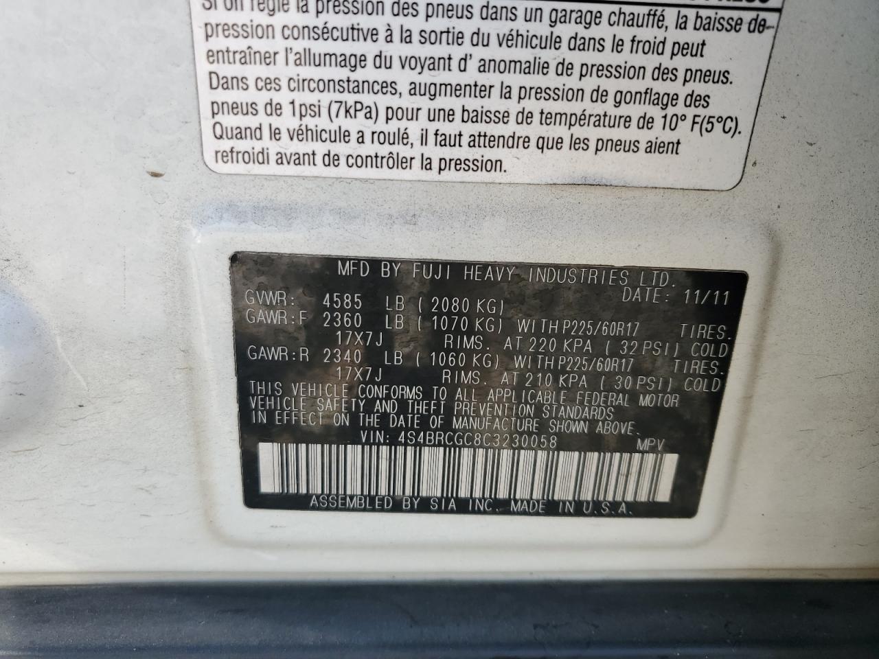 SUBARU OUTBACK 2.5I PREMIUM