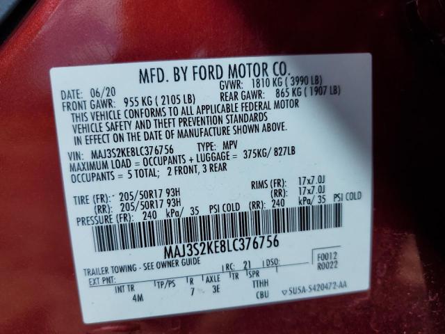 2020 FORD ECOSPORT T - MAJ3S2KE8LC376756