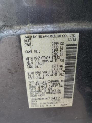 2019 NISSAN FRONTIER S - 1N6AD0ERXKN734177