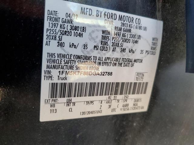 2013 FORD EXPLORER L - 1FM5K7F88DGA32788