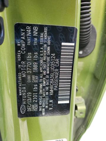 2020 HYUNDAI VENUE SEL KMHRC8A36LU035124