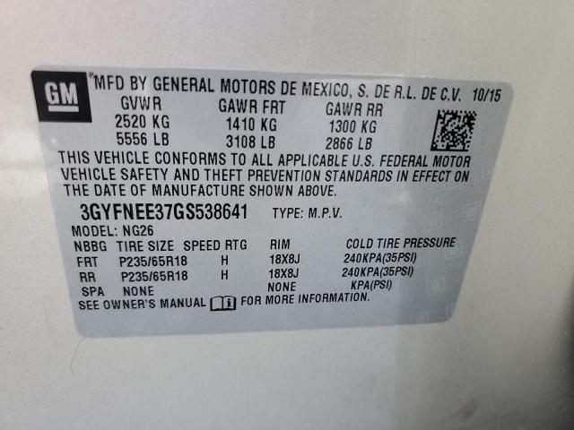 2016 CADILLAC SRX LUXURY 3GYFNEE37GS538641