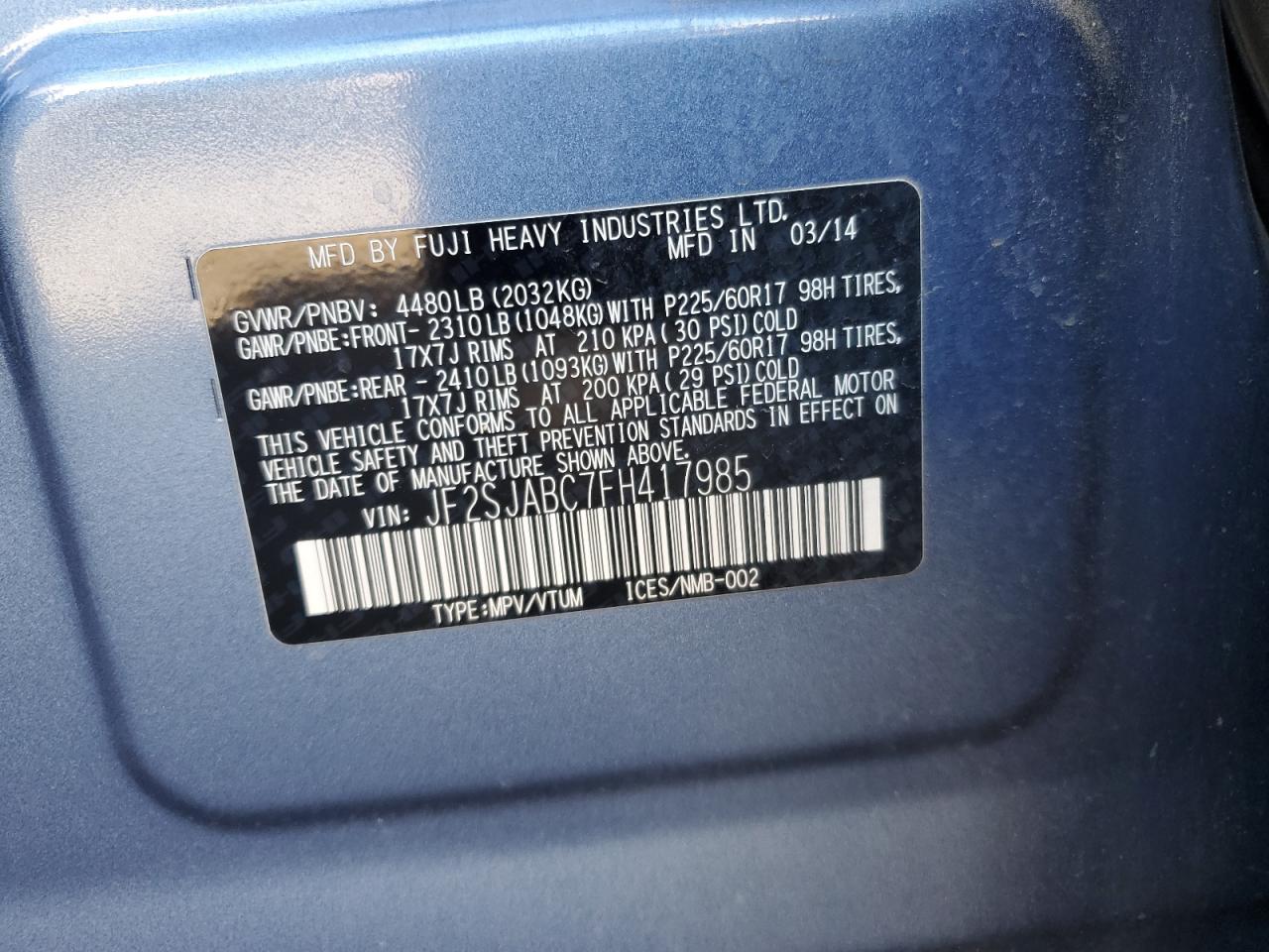 SUBARU FORESTER 2.5I