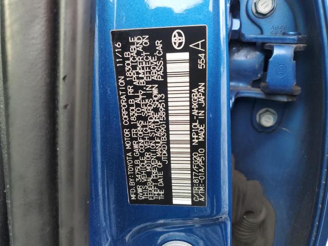 2016 TOYOTA PRIUS C JTDKDTB39G1589513
