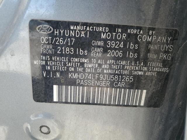 2018 HYUNDAI ELANTRA SE KMHD74LF9JU581265