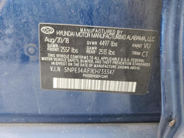 2019 HYUNDAI SONATA LIM 5NPE34AF1KH733347