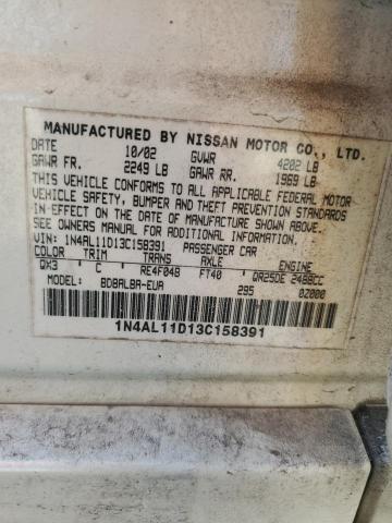 2003 NISSAN ALTIMA BAS #3283809416