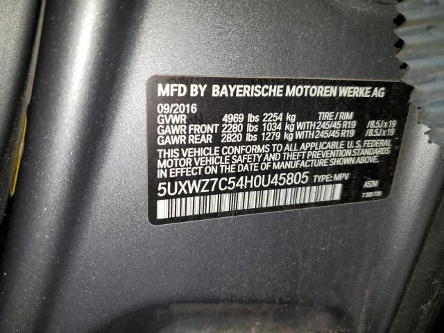 2017 BMW X3 SDRIVE2 5UXWZ7C54H0U45805