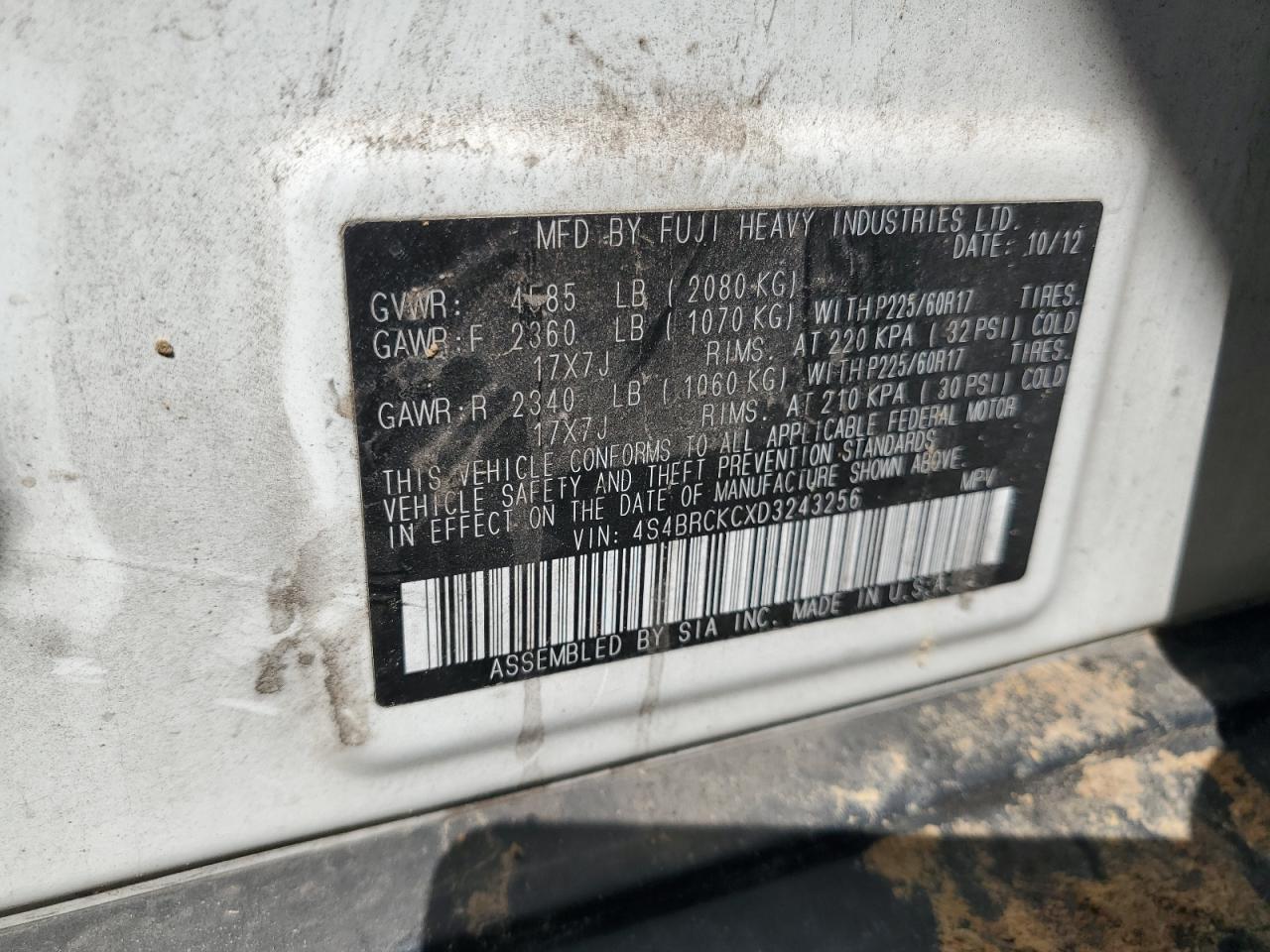 SUBARU OUTBACK 2.5I LIMITED