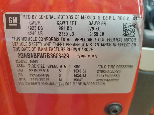 2011 CHEVROLET HHR LT - 3GNBABFW7BS603429