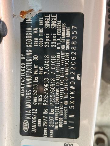 2012 KIA SORENTO SX - 5XYKWDA22CG288357