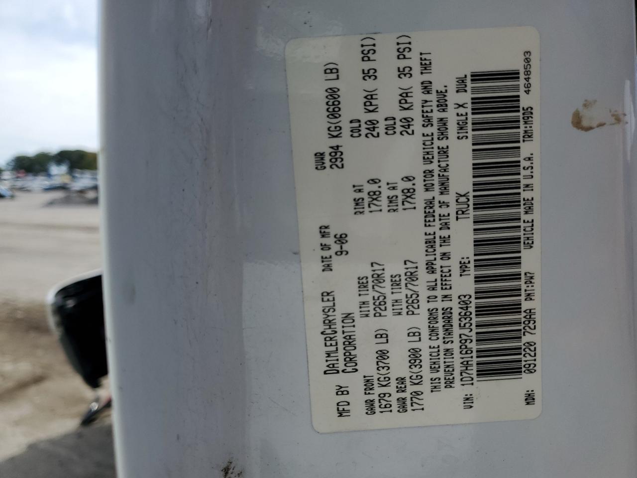 Lot #3264676865 2007 DODGE RAM 1500 S