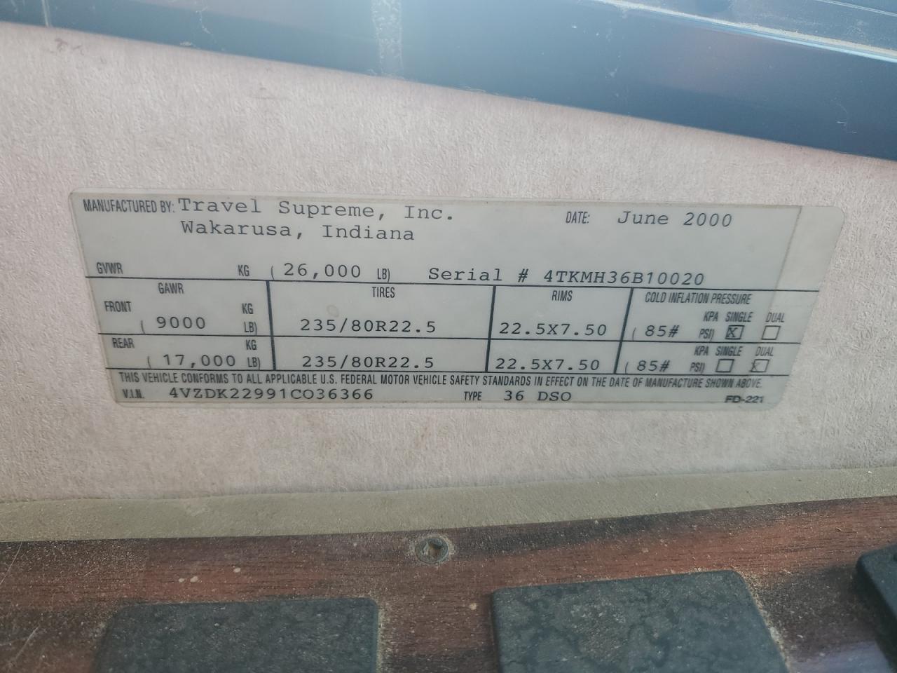 Lot #3274141485 2001 SPARTAN MOTORS MOTORHOME