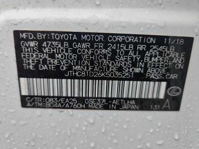 2019 LEXUS IS 300 JTHC81D26K5035251