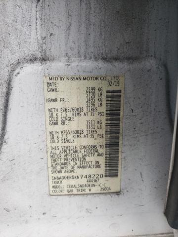 2019 NISSAN FRONTIER S 1N6AD0ER0KN748220