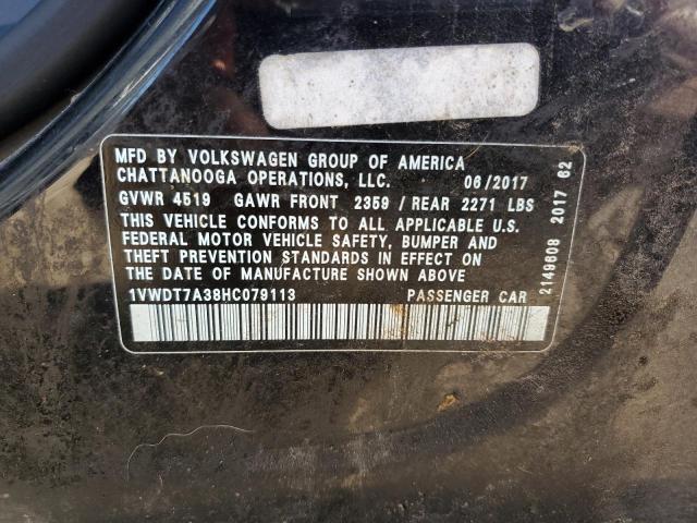 2017 VOLKSWAGEN PASSAT R-L 1VWDT7A38HC079113