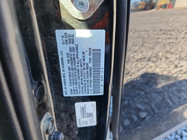 2019 HONDA RIDGELINE SPORT 5FPYK3F11KB029663