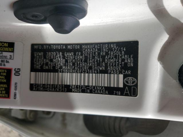 2015 TOYOTA COROLLA L - 2T1BURHE6FC316941