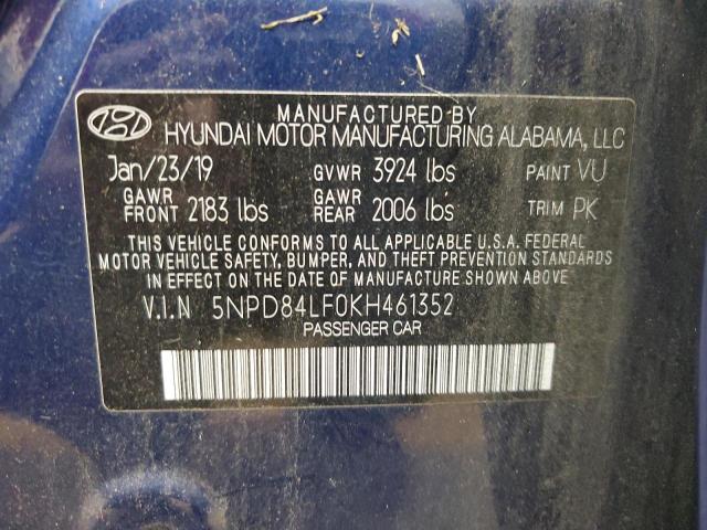 2019 HYUNDAI ELANTRA SE 5NPD84LF0KH461352