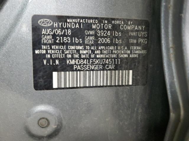 2019 HYUNDAI ELANTRA SE - KMHD84LF5KU745111