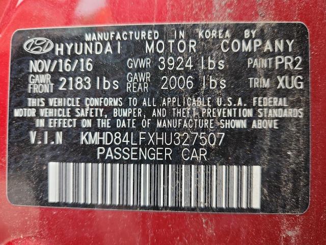 2017 HYUNDAI ELANTRA SE - KMHD84LFXHU327507