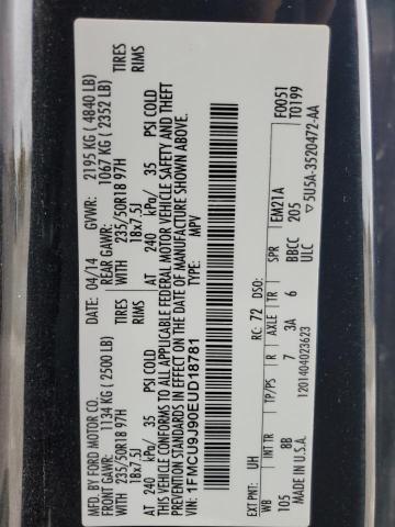 2014 FORD ESCAPE TIT - 1FMCU9J90EUD18781