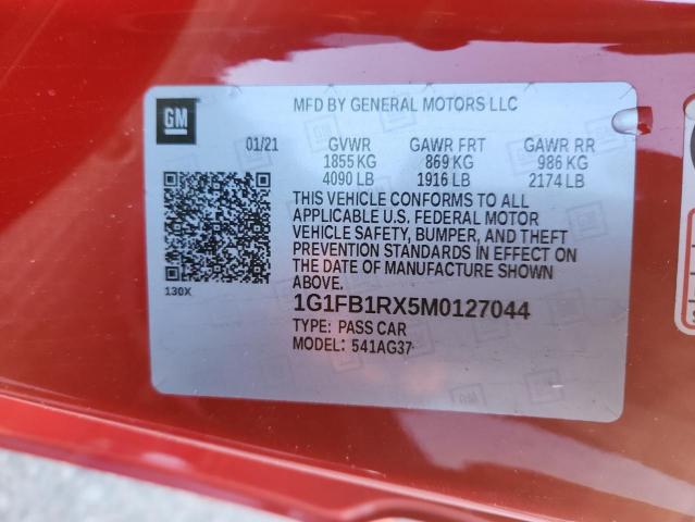 2021 CHEVROLET CAMARO LS - 1G1FB1RX5M0127044