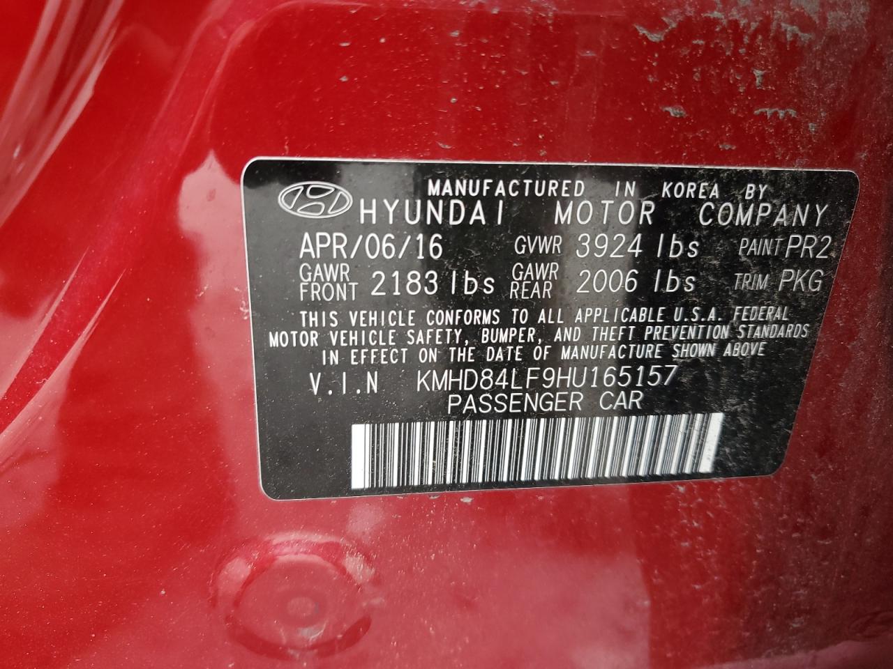 Lot #3296340436 2017 HYUN ELANTRA SE