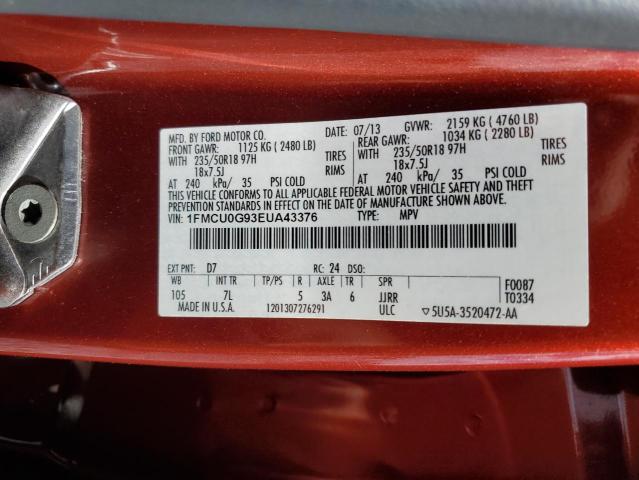 2014 FORD ESCAPE SE - 1FMCU0G93EUA43376