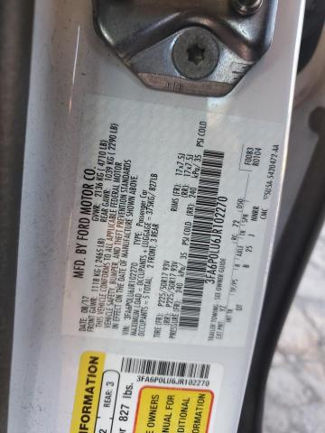 2018 FORD FUSION SE HYBRID 3FA6P0LU6JR102270