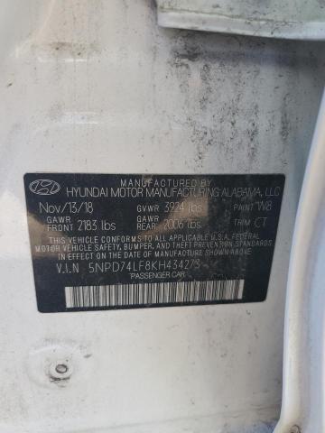 2019 HYUNDAI ELANTRA SE 5NPD74LF8KH434273