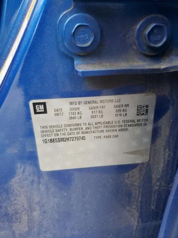 2017 CHEVROLET CRUZE LT 1G1BE5SM2H7279745