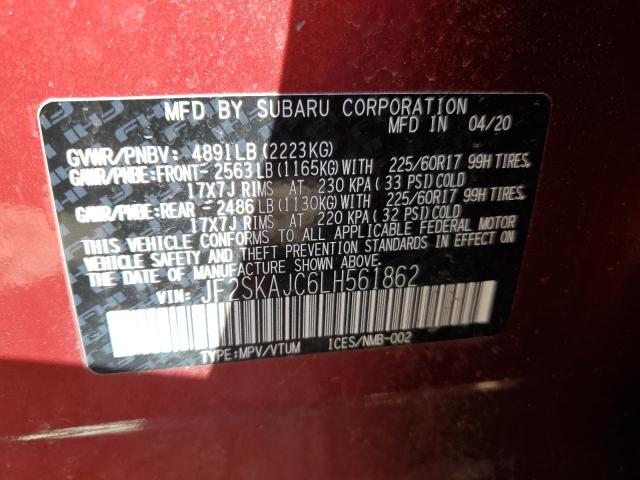 2020 SUBARU FORESTER PREMIUM JF2SKAJC6LH561862