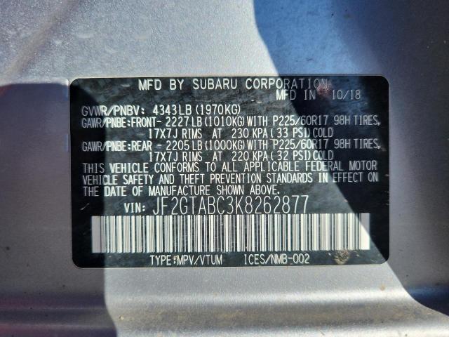 2019 SUBARU CROSSTREK JF2GTABC3K8262877