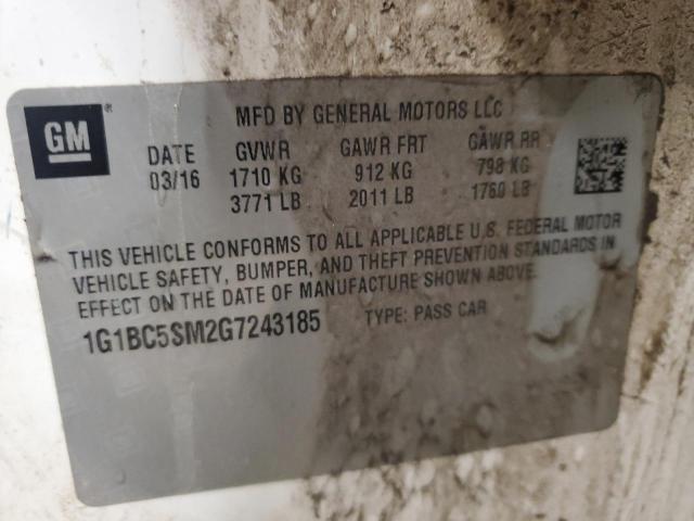 2016 CHEVROLET CRUZE LS - 1G1BC5SM2G7243185