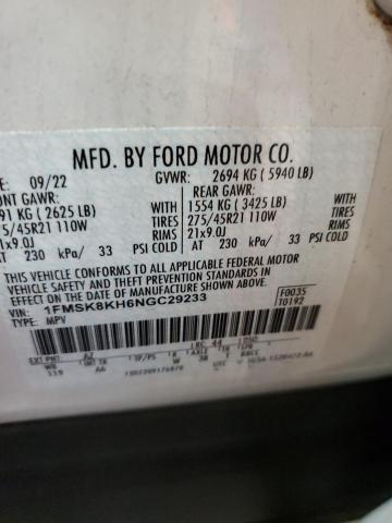 2022 FORD EXPLORER S - 1FMSK8KH6NGC29233