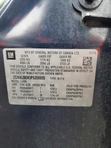 2015 CHEVROLET EQUINOX LT - 2GNALBEK9F6266805