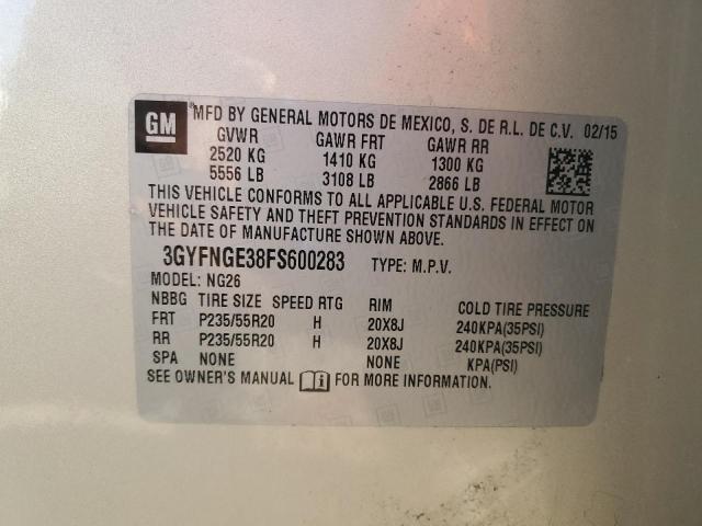 2015 CADILLAC SRX PREMIU 3GYFNGE38FS600283