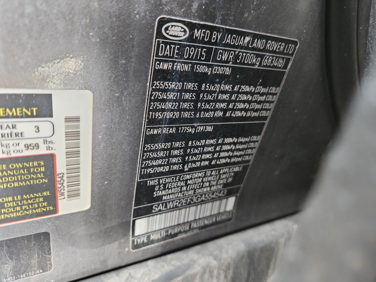 LAND ROVER RANGE ROVER SC