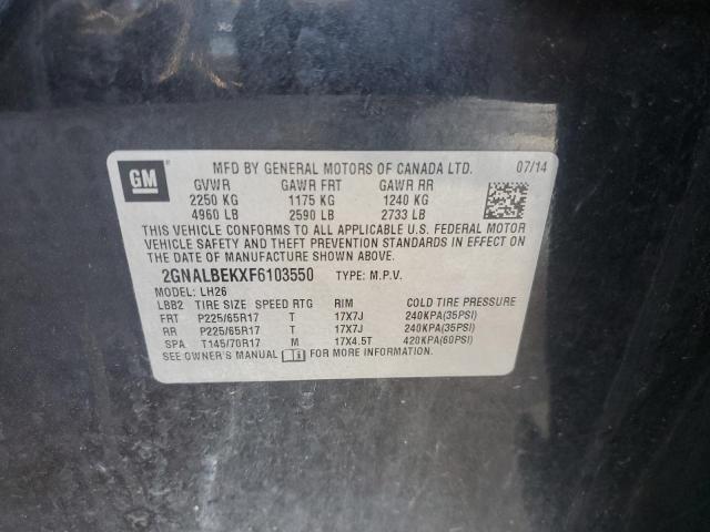 2015 CHEVROLET EQUINOX LT - 2GNALBEKXF6103550