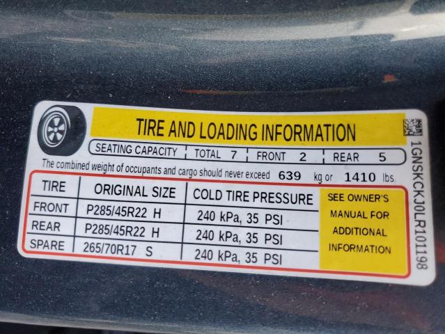 2020 CHEVROLET TAHOE K1500 PREMIER 1GNSKCKJ0LR101198