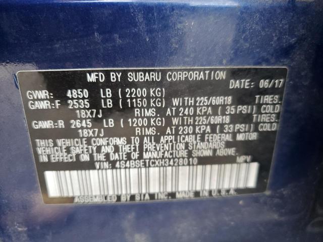 2017 SUBARU OUTBACK TO 4S4BSETCXH3428010