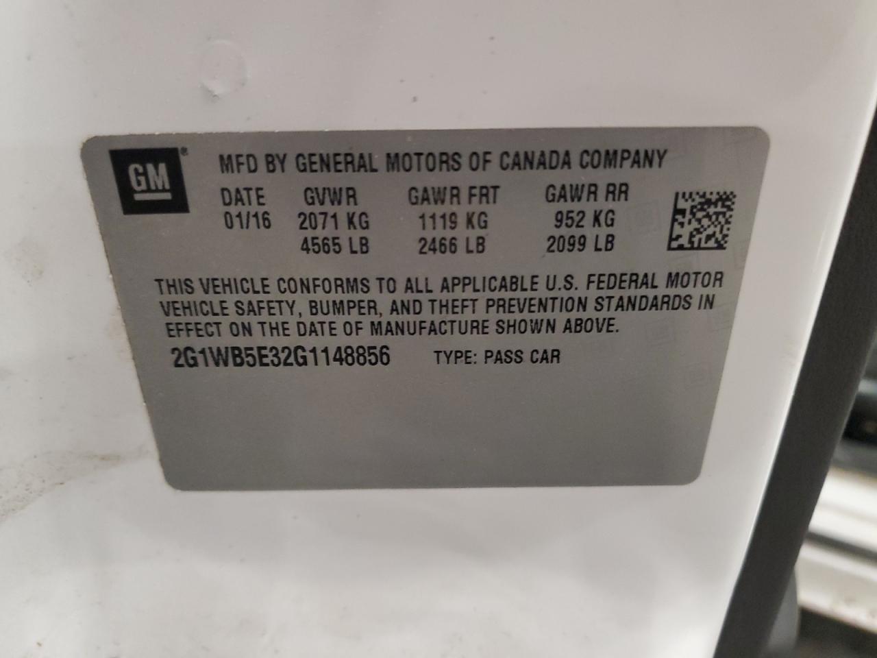 Lot #3316735403 2016 CHEVROLET IMPALA LIM