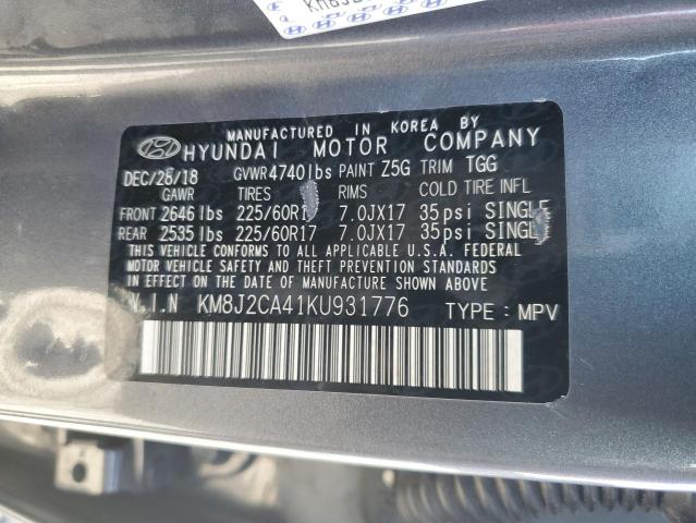 2019 HYUNDAI TUCSON SE KM8J2CA41KU931776