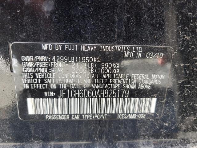 2010 SUBARU IMPREZA OU - JF1GH6D60AH825179